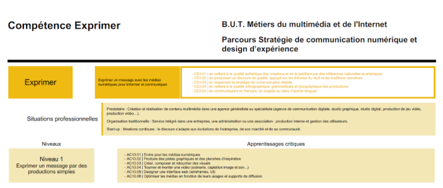 Descriptif de la compétence Exprimer - BUT MMI